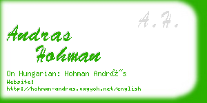 andras hohman business card